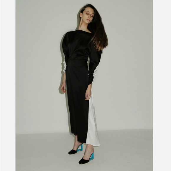 black low back mini dress Dress With Panels Black | Luxury Womenswear